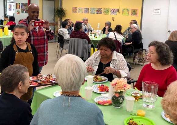 Mother's Day Brunch Hosted by RIDA and CBN at the Senior Center Moms and friends filled the Senior Center cafeteria for a brunch catered by Moving Forward's Teen Culinary Program.
